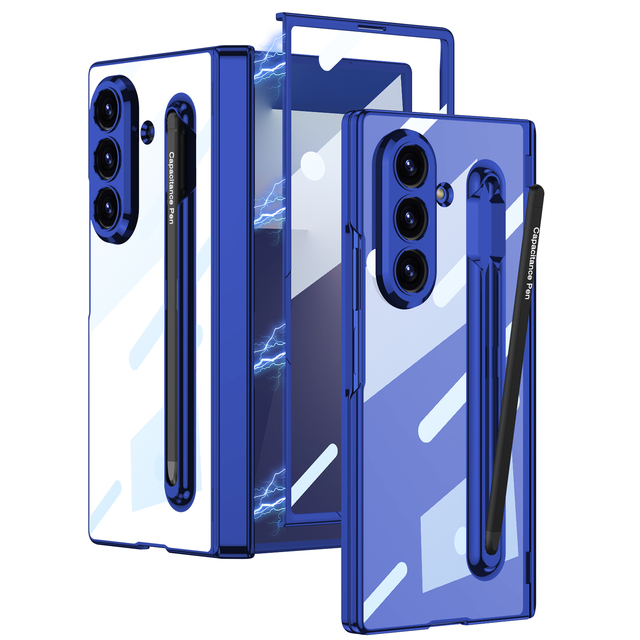GKK Mobile Phone Case for for Z Fold 7/6 Magnetic Folding Hinge Phantom Pen Slot PC Slim Shockproof Back Cover Strip