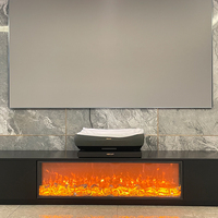 Cheminée moderne de 50 pouces avec télécommande pour maison Cheminée électrique chauffante murale décorative à flamme multicolore
