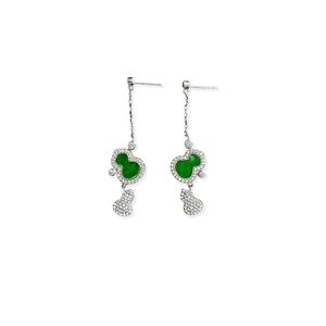 Pendientes de Jadeíta Birmana Natural de Grado A, Forma de Calabaza, Color Verde, para Uso Diario, Regalo de Jadeíta para Mujer (con Certificado NGTC) - Product Image 1
