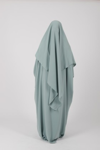 <span class=keywords><strong>Abaya</strong></span> musulmane en soie <span class=keywords><strong>Abaya</strong></span> Farasha Khimar Robe musulmane pour femme Design personnalisé Premium Vert Sapin - Product Image 5