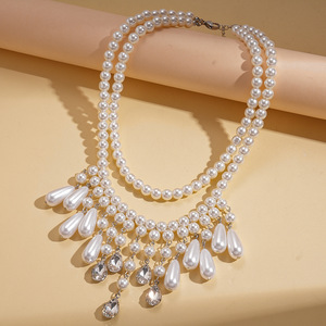 สร้อยคอแฟชั่นสไตล์พังก์ ประดับมุกเทียมทรงหยดน้ำ พร้อมพู่ห้อย ดีไซน์สองชั้น แนวบาโรก หรูหรา ระดับไฮเอนด์ ปี <span class=keywords><strong>2026</strong></span> - Product Image 4