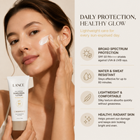 Lotion solaire pour le visage marque privée minérale naturelle preuve de l'eau UVA UVB à large spectre SPF 50 crème solaire pour peau sensible
