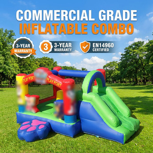 DFRL Château gonflable commercial en PVC sur le thème de la sauvetage des chiots, avec toboggan combiné et château de saut du héros canin, installation facile pour la location événementielle - Product Image 1