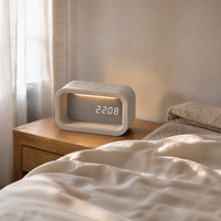 Jam Alarm Pintar Lampu Malam Mesin Suara Putih Pemutar Musik Tidur Lampu Bangun Tidur untuk Kamar Tidur Rumah Meja Samping Tempat Tidur