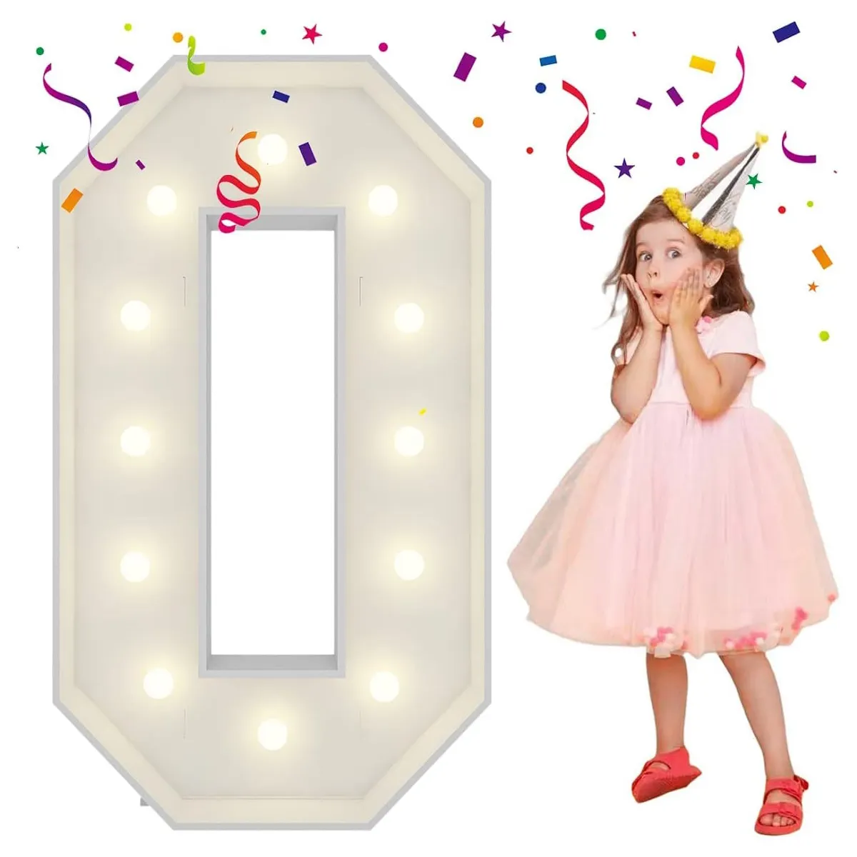 4FT Large 3D LED light up ABC 123 Chapiteau Lettres et Chiffres pour Party Parti Décor Numéro Mosaïque Lettres Ballon Cadre