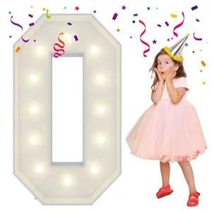 4FT Large 3D LED light up ABC 123 Marquee Letters and Numbers for Party Parti Decor Number Mosaic Letters Balloon Frame