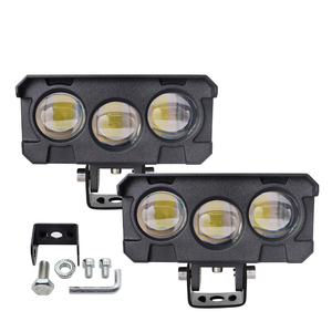ไฟสปอร์ตไลท์ LED 3 เลนส์ คุณภาพสูง สองสี สำหรับมอเตอร์ไซค์ กันน้ำ IP67 ไฟตัดหมอกสำหรับรถยนต์ รถบรรทุก ATV รุ่น MO73 - Product Image 1