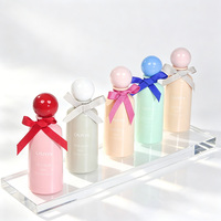 Parfum en flacon rond avec nœud papillon, capuchon mignon en forme de dôme avec ruban, couleur macaron, Eau de Toilette, fabricant OEM sous marque privée