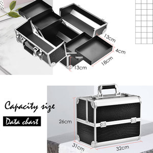 Maletín <span class=keywords><strong>de</strong></span> Maquillaje <span class=keywords><strong>de</strong></span> Aluminio con 4 Bandejas, Kit <span class=keywords><strong>de</strong></span> Herramientas <span class=keywords><strong>para</strong></span> <span class=keywords><strong>Uñas</strong></span>, Organizador <span class=keywords><strong>de</strong></span> Cosméticos, <span class=keywords><strong>Maleta</strong></span> <span class=keywords><strong>de</strong></span> Viaje <span class=keywords><strong>de</strong></span> Gran Capacidad, Portátil - Product Image 6