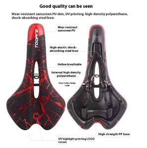 TOOPRE 15031 <span class=keywords><strong>confortable</strong></span> siège de vélo en cuir PU coussin de cyclisme rempli de gel Ventilation pour route vtt vélo Simple antichoc - Product Image 3