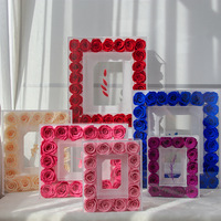 Cadre photo de fleurs naturelles préservées faites à la main, vente en gros d'usine, pour la remise des diplômes et la Saint-Valentin - Prix direct usine