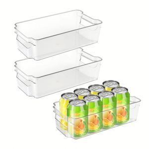 <b>Clear</b> Rectangle <b>Plastic</b> PET Eco-Friendly Injection Food Storage <b>Containers</b> 1-3L Capacity Freshness Preservation Refrigerator - Product Image 1