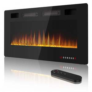 <span class=keywords><strong>Insert</strong></span> de <span class=keywords><strong>cheminée</strong></span> électrique de 42 pouces avec flammes de bois et de cristal, 750W 1500W, télécommande, mural encastré - Product Image 3