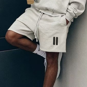 Shorts Essentiels <span class=keywords><strong>Fear</strong></span> Personnalisés Unis 100% Coton Teint à la Cire Lavé 420GSM Shorts Homme Vintage Rétro Mi-Cuisse Lourd - Product Image 3