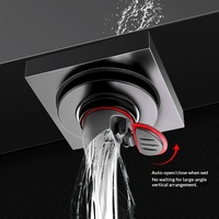 Siphon de sol carré invisible en acier inoxydable 304 épaissi de 2 cm, gris anthracite, à insérer dans les carreaux, anti-odeur, pour salle de bain et douche, 10x10 cm