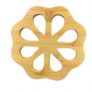 Bamboo Flower Shape <b>Pot</b> Holder Dishwasher Safe <b>Utensil</b> Made in Vietnam - Product Image 1