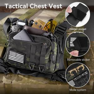 Chaleco Táctico con Porta Pistola, Bolsa de Pecho para Hombre, Mochila de Pecho para Correr, Ajustable, para Actividades al Aire Libre - Product Image 4