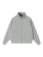 Blouson zippé à col montant double fermeture éclair pour homme, coupe oversize, style streetwear, couleur unie, automne, personnalisable, American Heavyweight