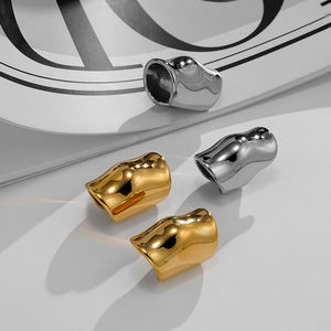 Pendientes de Clip de Oreja Discretos con Diseño de Hueso, Chapados en Oro de 18K PVD, de Acero Inoxidable, Resistentes al Agua para Mujer, E251810 - Product Image 6