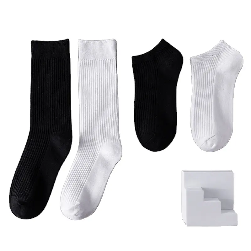 Unisex Men Women Socks Korean Harajuku Vintage Streetwear Long Socks White Black Woman Casual Hip Hop Skateboard Socks