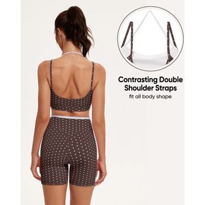 Conjuntos Deportivos para Mujer, Conjunto de 2 Piezas con Sujetador Deportivo y Pantalones Cortos con Estampado de Lunares, Ropa de Yoga de Secado Rápido - Product Image 4