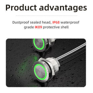 Interruttore Piezoelettrico Impermeabile IP68 con Superficie Concava Non Illuminata Normalmente Aperto in Acciaio Inox Momentaneo a Pulsante 16mm - Product Image 3