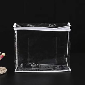 Eco-friendly Customized <b>PVC</b> Plastic Snap Fastener Zipper <b>Top</b> Storage Bag with Handle - Product Image 6