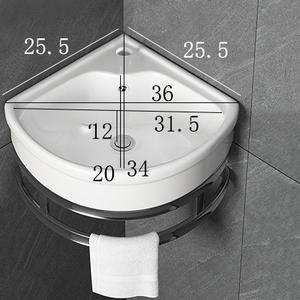 <span class=keywords><strong>Lave</strong></span> <span class=keywords><strong>main</strong></span> balancent céramique mural triangle lavabo petit appartement mini salle de bain évier coin bassin - Product Image 6