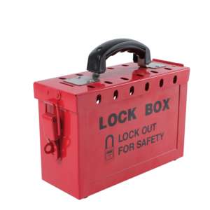 グループ安全ロックのロックアウトステーションとして使用される、12〜13個の南京錠を備えたQVAND赤いグループ安全ロックボックス - Product Image 6