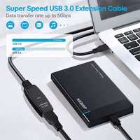 Câble d'extension USB 3.0 mâle vers femelle Xput, plaqué or, répéteur actif en PVC, haute vitesse, 5M-30M, pour imprimante, appareil photo et scanner