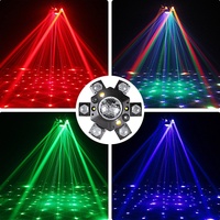 Barre de lumière laser à six bras effet 'Bee-Eye' pour ambiance KTV, tête mobile, stroboscope contrôlé par le son, IP65, pour discothèque à domicile, rotative et colorée