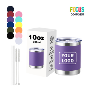 Taza de Café Personalizada de 10 oz, Linda Taza de Café con Aislamiento Térmico, Impresión Láser, Color Morado, con Tapa y Pajita, Acero Inoxidable 304, Tazas de Regalo - Product Image 1