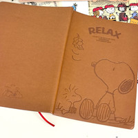 Cuaderno A5 de Snoopy con Cubierta de Cuero PU Repujado, Páginas Interiores Gruesas, Diario, Bloc de Notas, Cuaderno para Estudiantes
