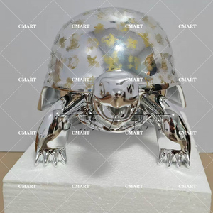 Op maat gemaakt luxe merk 40cm hars gouden schildpad beeldje gouden schildpad met logo pop art sculptuur cartoon chromen schildpad sculptuur - Product Image 5