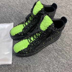 Zapatos informales de alta calidad para hombre y mujer, zapatillas altas de cuero auténtico, tenis Unisex <span class=keywords><strong>GZ</strong></span> 35-48, zapatos deportivos de marca de lujo 0887 - Product Image 2