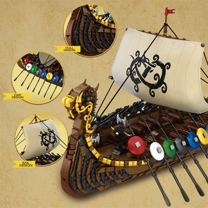 54CM Reobrix 66010 Moc Viking Warship Barco Pirata cabina juego <span class=keywords><strong>de</strong></span> bloques <span class=keywords><strong>de</strong></span> construcción a gran escala juguete <span class=keywords><strong>de</strong></span> construcción STEM regalo - Product Image 5