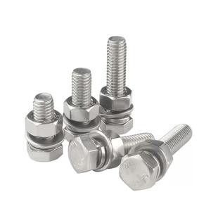 M3-M20 304 Edelstahl Titan Externe Sechs kant schraube Mutter Flat Pad Elastic Pad Set Aufzugs schrauben Zubehör GB Standard - Product Image 1