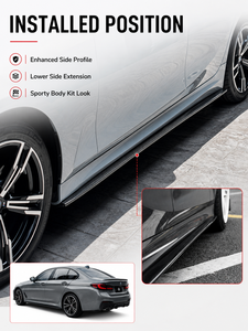 Extensions de jupes latérales style AC en fibre de carbone véritable pour <span class=keywords><strong>BMW</strong></span> Série <span class=keywords><strong>3</strong></span> G20 G28 F30 330i 340i M340i Berline Kit Carrosserie Twill 3K 2019+ - Product Image 6