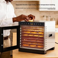 400W RVS Voedseldehydrator met 6 bakken voor fruit, groenten, zeevruchten, huishoudelijk gebruik, RVS behuizing