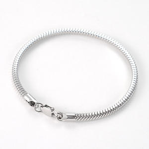 Moda Simple 2mm brillante fuerte elegante <span class=keywords><strong>caballero</strong></span> Acero inoxidable cuadrado serpiente cadena hombres pulsera - Product Image 3