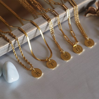 Chaîne Qiuhan en or 18 carats plaqué/ chaîne gourmette/ chaîne figaro/ chaîne en corde/ chaîne en trombone/ chaîne serpent