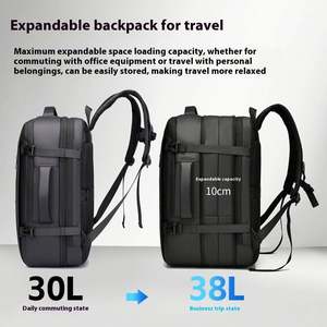 <b>Simple</b> High-End Men's Business <b>Backpack</b> with Large Capacity Waterproof Polyester Lining for Travel and Computer Storage - Product Image 2