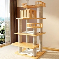 Arbre à chat en bois massif, structure d'escalade et lit tout-en-un pour chats de grande taille, design compact et luxueux, grande taille pour les chats de type Maine Coon