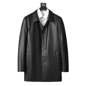 2023Autumn Fashion Men's real Leather Blazer Jacket luxury leather trench coat Jackets For Men
