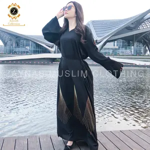 Zaynab Dubai Abaya Latest Design Dubai Luxury Dress Ramadan Femmes Robe Musulmane Abaya Women Muslim Dress Dubai Abaya