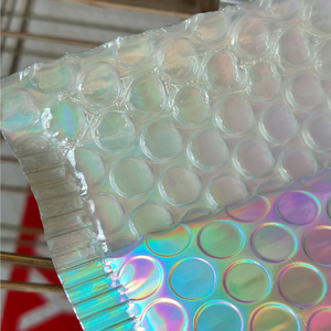 Bolsa de envío de correo de polietileno holográfica blanca púrpura Rosa recuperable personalizada, sobre acolchado metálico respetuoso con el medio ambiente, envío de burbujas - Product Image 6