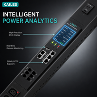 KAILES Smart PDU Modèle K66 MA 16A 200-240V 14 prises C13 2 prises C19 à verrouillage par point pour la distribution d'alimentation des racks de serveurs et les centres de données