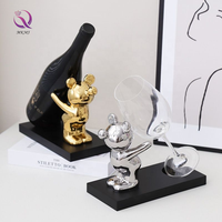 Moderne Lumière De Luxe En Céramique Or Animaux Ornements Argent Casier À Vin Ornements Table À Manger Salon Décoration De La Maison