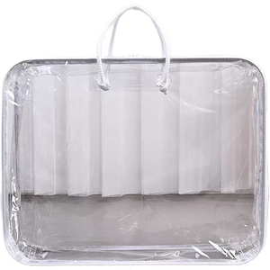 Sac de rangement transparent en PVC - Anti-poussière et anti-humidité - Rangement et organisation pour les couettes et les vêtements - Pour usage domestique - Product Image 6