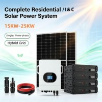 Sistema Completo de Almacenamiento de Energía Solar Híbrido de 15KW 20KW 25KW, Batería LFP de Larga Duración (6000 Ciclos), Inversor Híbrido